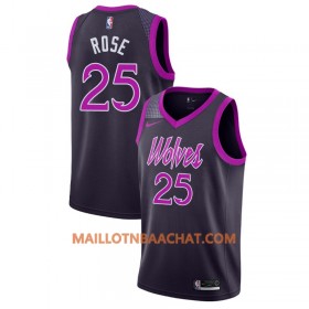 Maillot NBA Minnesota Timberwolves Derrick Rose 25 2018-19 Nike City Edition Violet Swingman - Homme